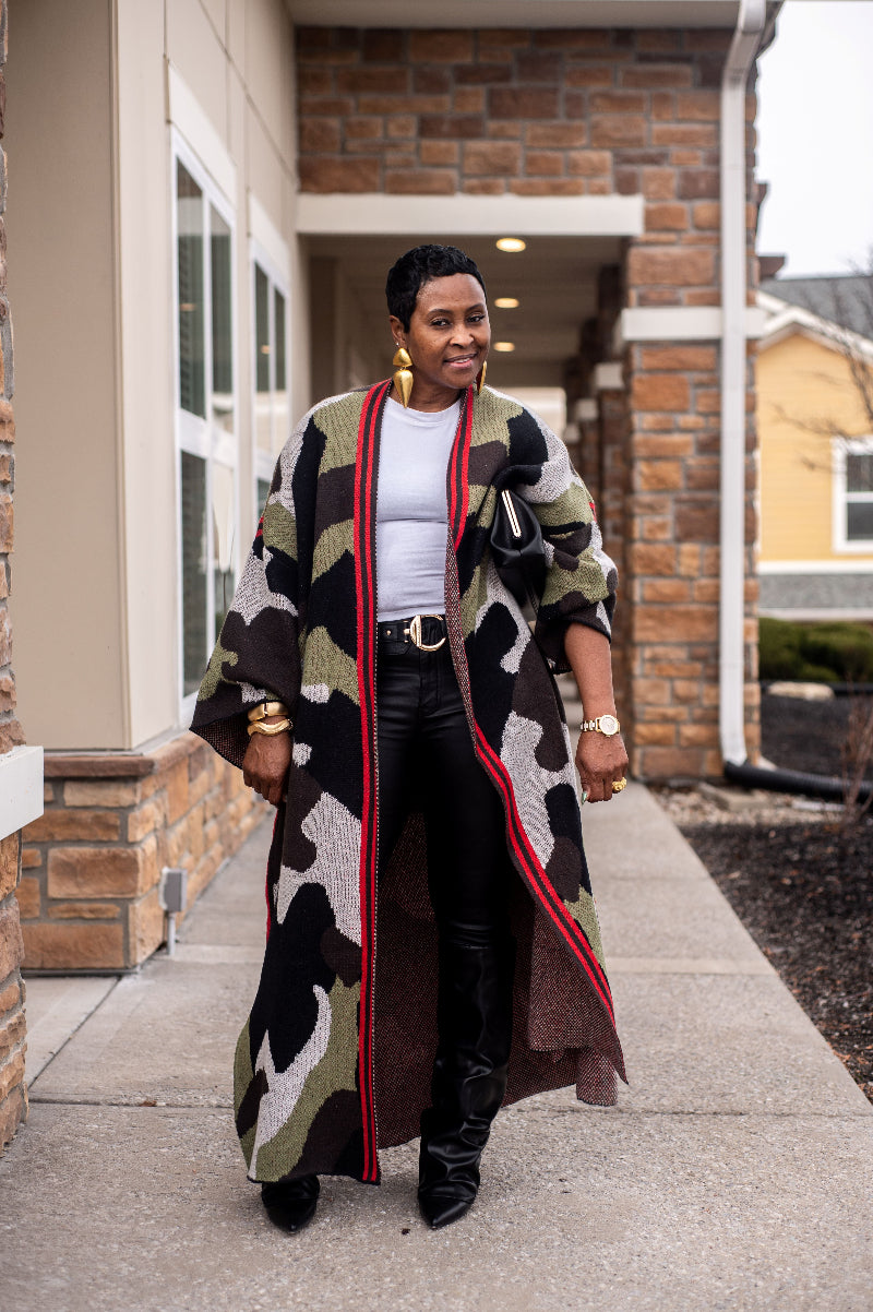 CAMO LUXE CARDIGAN